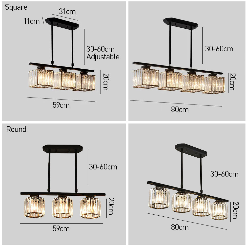 Artesso Art Deco Pendant Lamp — Glass Shades, Adjustable Height