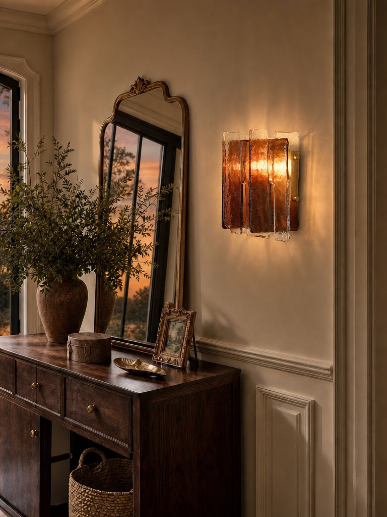 Verdura Architectural Wall Mounted Lamp with Glass Panel Design | Esilora