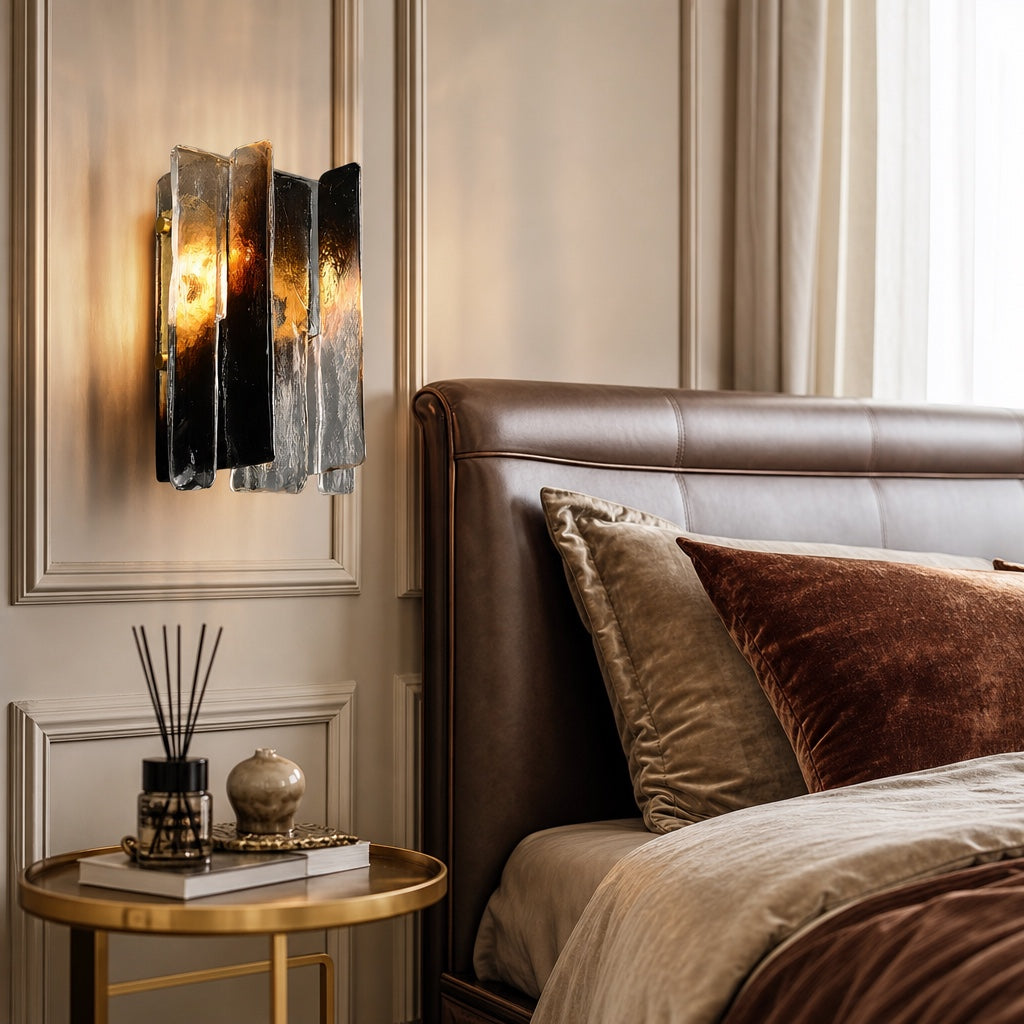 Verdura Architectural Wall Mounted Lamp with Glass Panel Design | Esilora