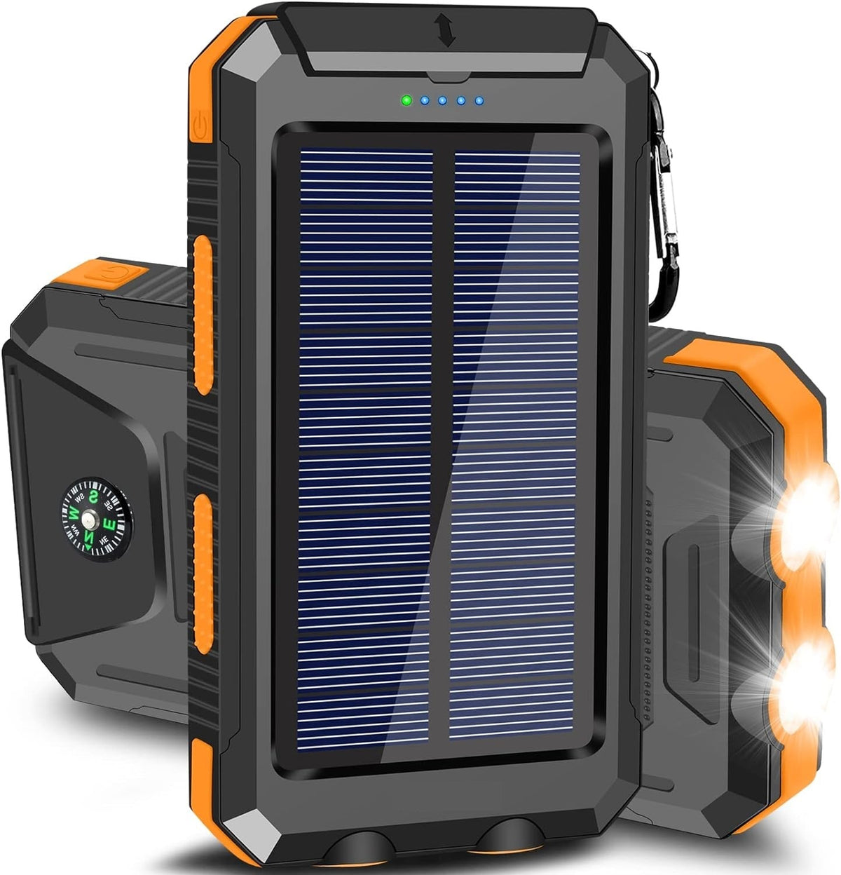 Solar Charger 10,000mAh with Dual USB Ports and LED Light - Esilora