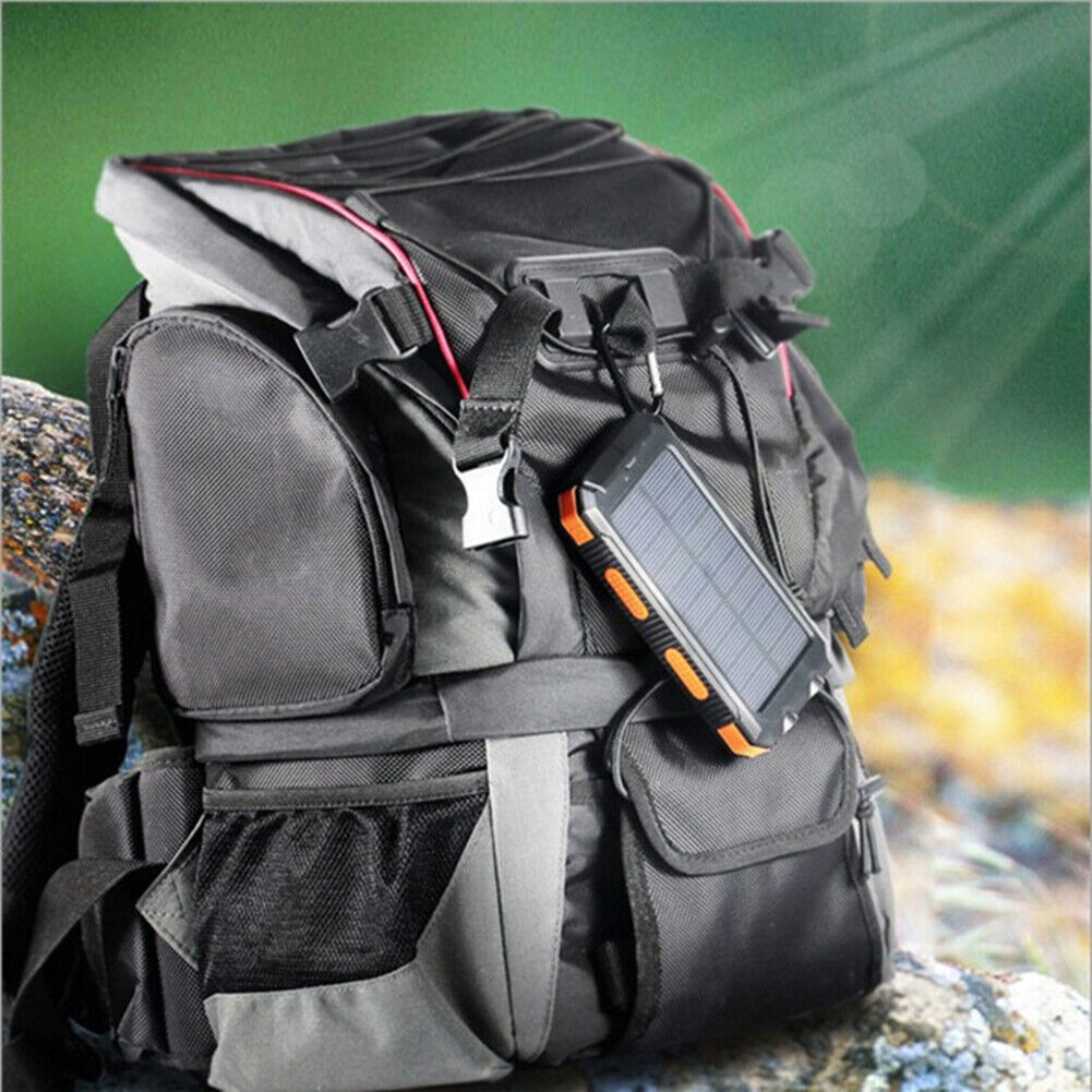Solar Charger 10,000mAh with Dual USB Ports and LED Light - Esilora