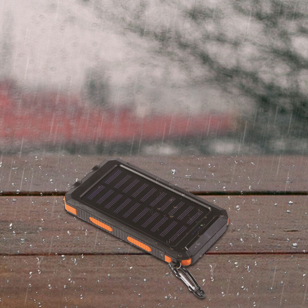Solar Charger 10,000mAh with Dual USB Ports and LED Light - Esilora