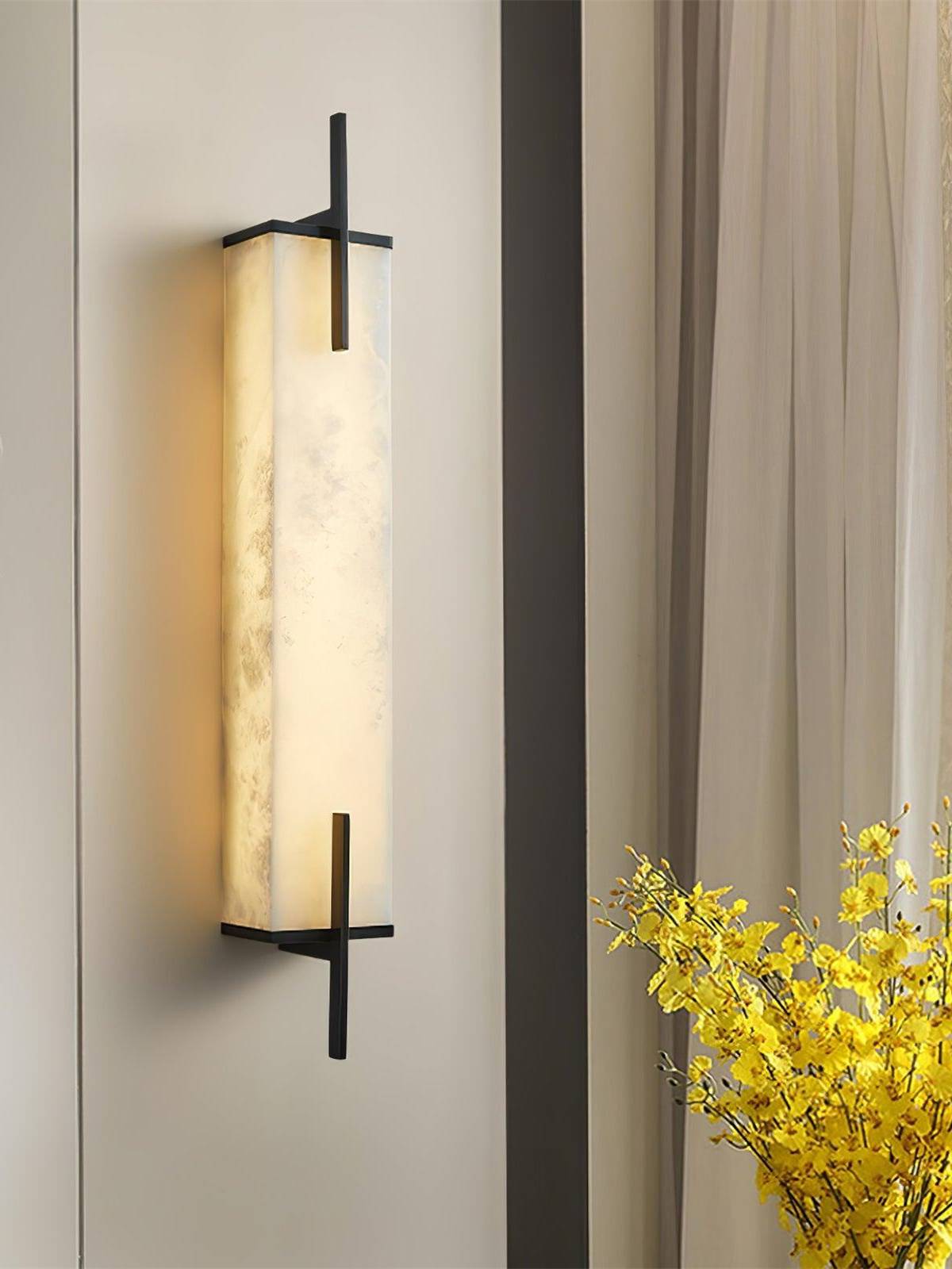 Rectangle Alabaster Wall Sconce | Esilora