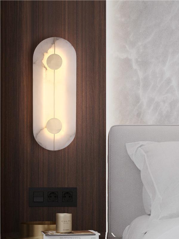 Postmodern Classical Oblong Shape Alabaster Wall Sconce | Esilora