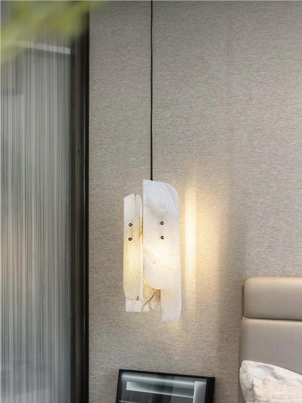 Nordischer moderner langer Streifen Murra Alabaster Pendelleuchte | Esilora
