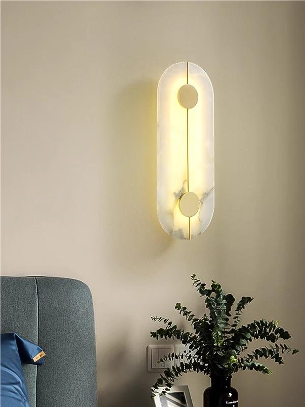 Postmodern Classical Oblong Shape Alabaster Wall Sconce | Esilora