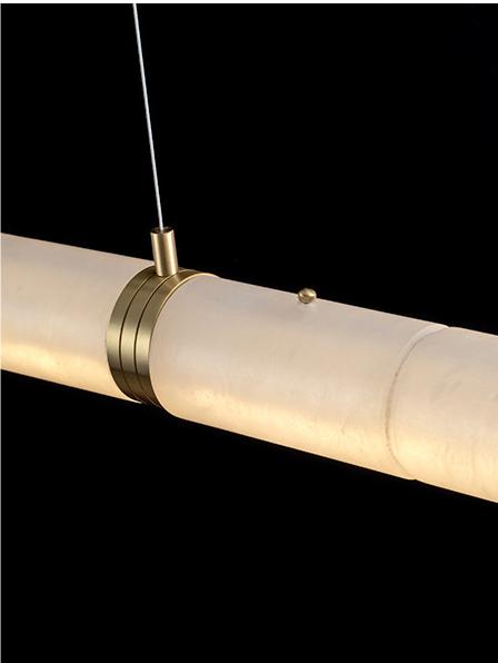 Postmodern Light Luxury Long Strip Pollit Alabaster Chandelier | Esilora