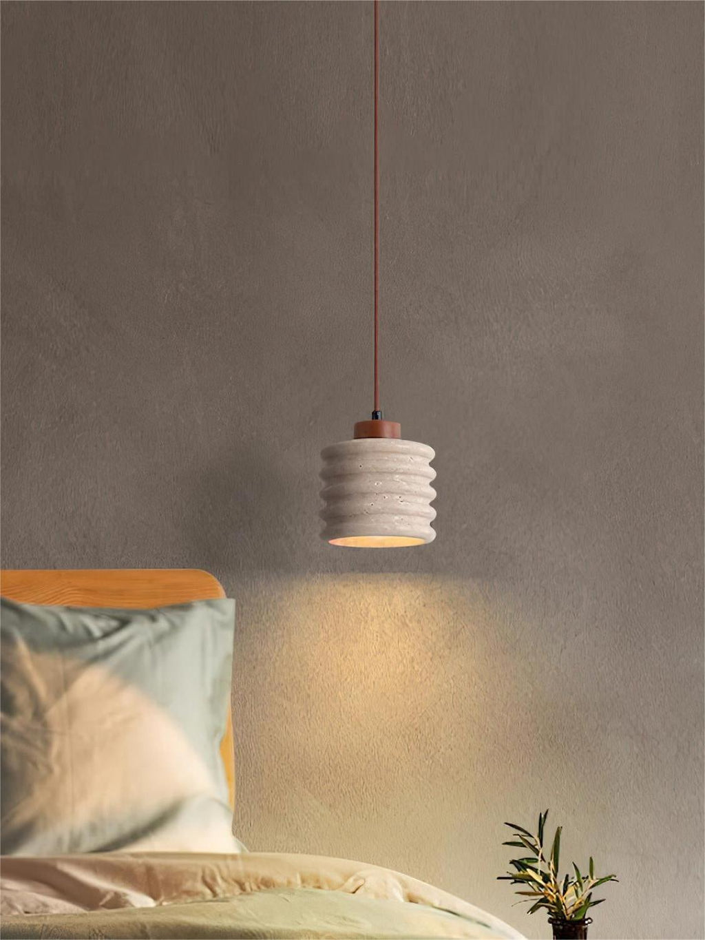 Wabi-Sabi Ripple Travertin-Pendelleuchte für Schlafzimmer und Cafeteria | Esilora