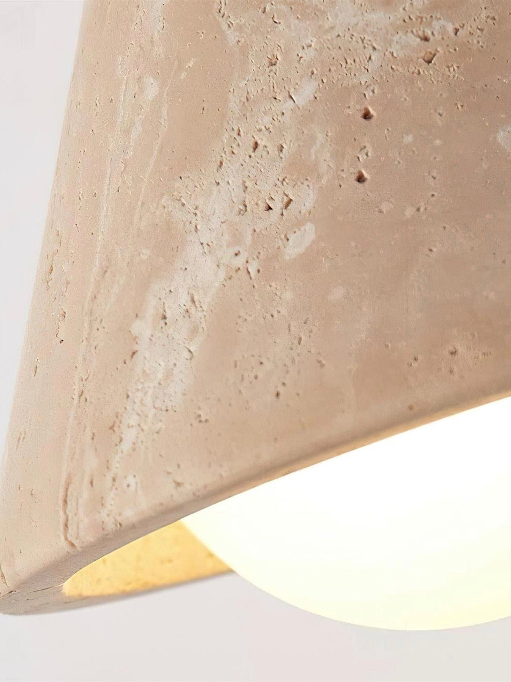 Wabi-Sabi Stil Travertin-Kegel-Schirm-Wandleuchte | Esilora
