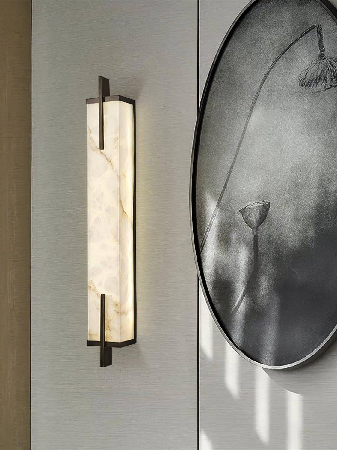 Rectangle Alabaster Wall Sconce | Esilora
