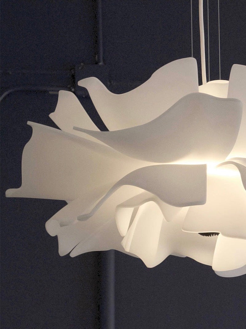 Handcrafted White Lotus Flower Pendant Light - Vintage Nordic Acrylic Design | Esilora