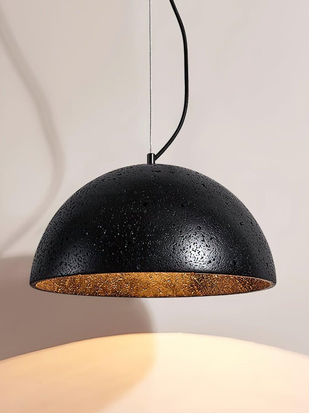 Modern Minimalist Travertine Hemisphere Pendant Lamp | Esilora
