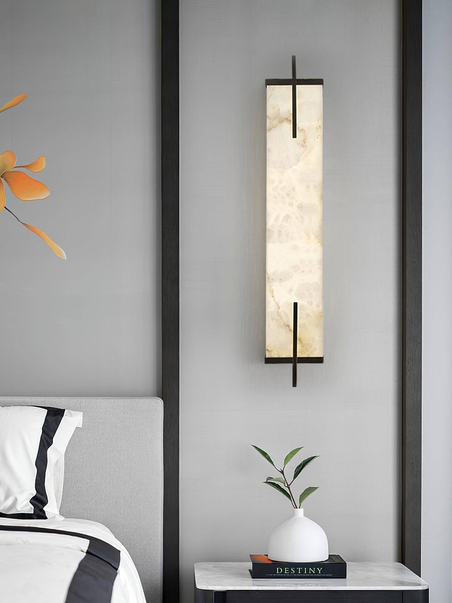 Rectangle Alabaster Wall Sconce | Esilora