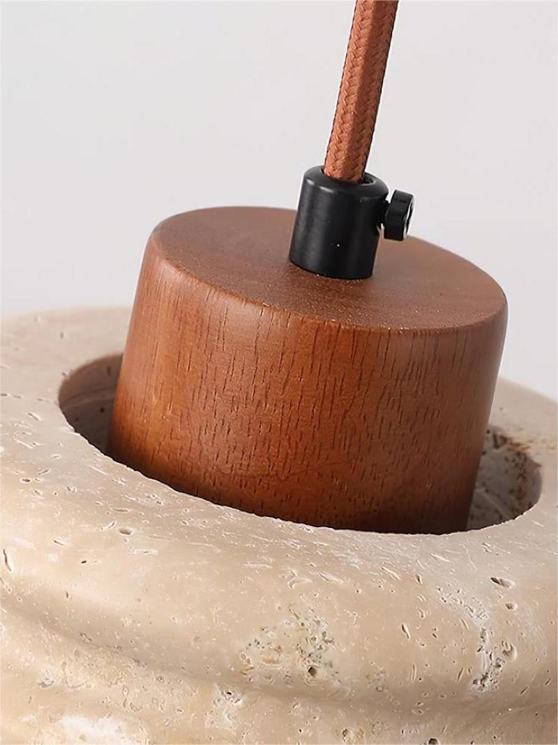 Wabi-Sabi Ripple Travertin-Pendelleuchte für Schlafzimmer und Cafeteria | Esilora