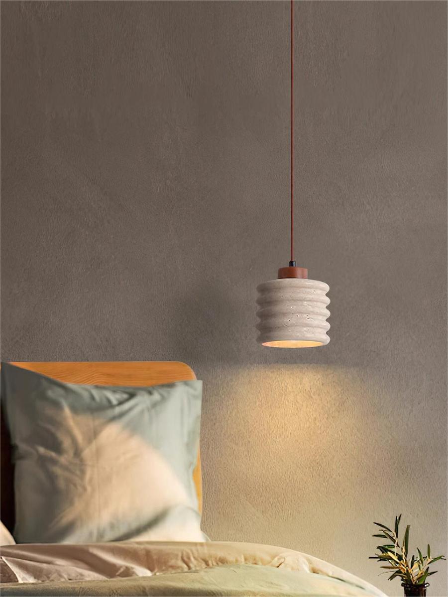 Wabi-Sabi Ripple Travertin-Pendelleuchte für Schlafzimmer und Cafeteria | Esilora