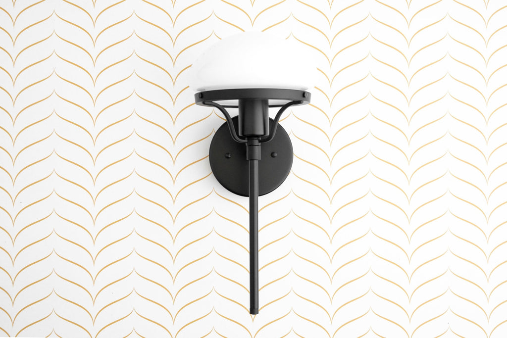 Ornato Luxe Minimalistische schwarze matte Wandleuchte - Zeitgenössische wandmontierte Leuchte für Schlafzimmer | Esilora