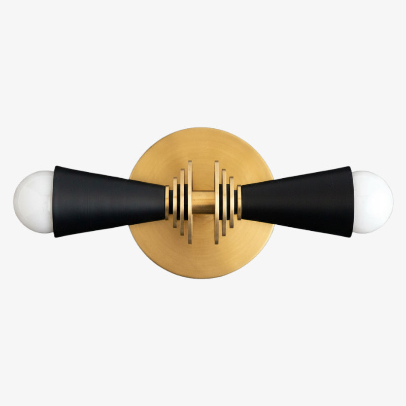 Pyralis Cone Art Deco Wall Sconce – Modern Metal Vanity Light, Vertical or Horizontal Mount | Esilora