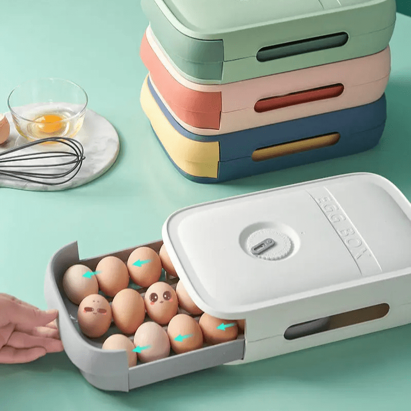 CoolNest Eierschublade für 18 bis 20 Eier mit Frischeanzeige für effiziente Hobbyköche