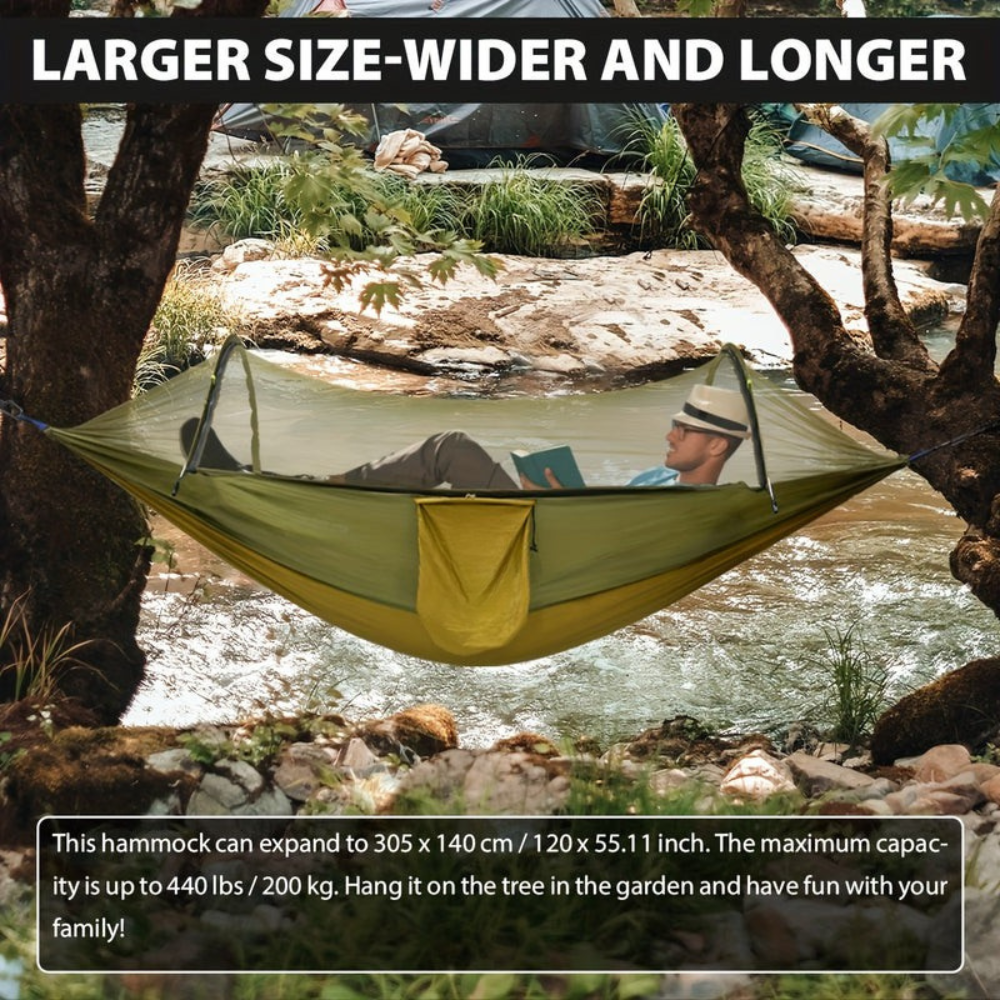 Camping Hammock with Mosquito Net and Sun Shelter