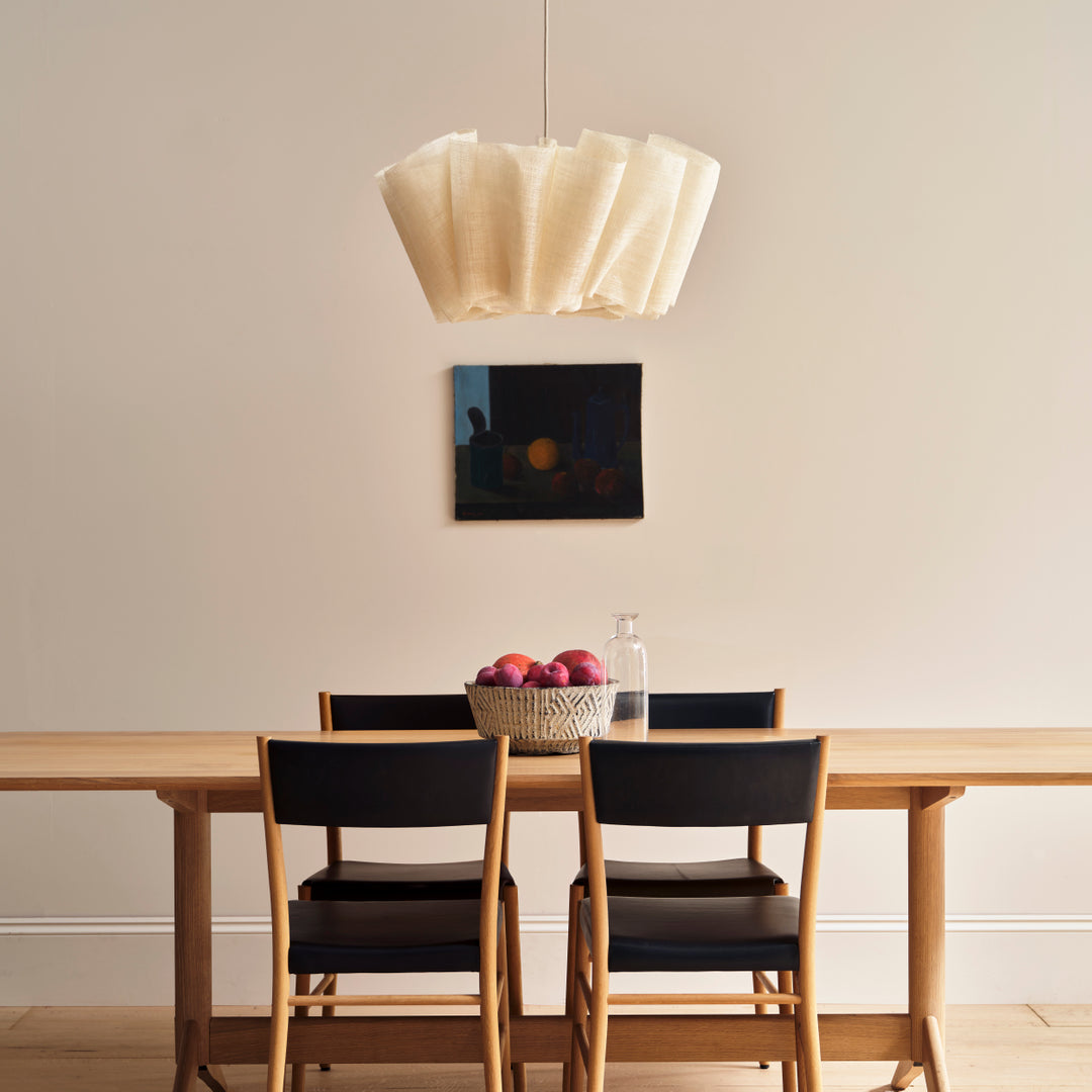 Oslan Pleated Fabric Pendant – Nordic Minimal Style Lighting for Dining Room | Esilora