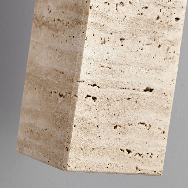 Wabi Sabi Solid Wood Travertine Stone Pendant Light M37 | Esilora