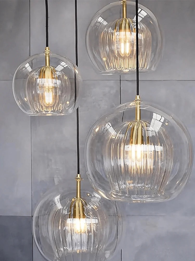 Modern Pleated Glass Pendant Light M39 | Esilora