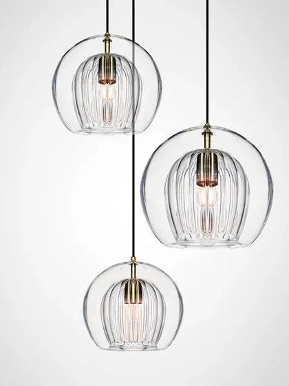 Modern Pleated Glass Pendant Light M39 | Esilora