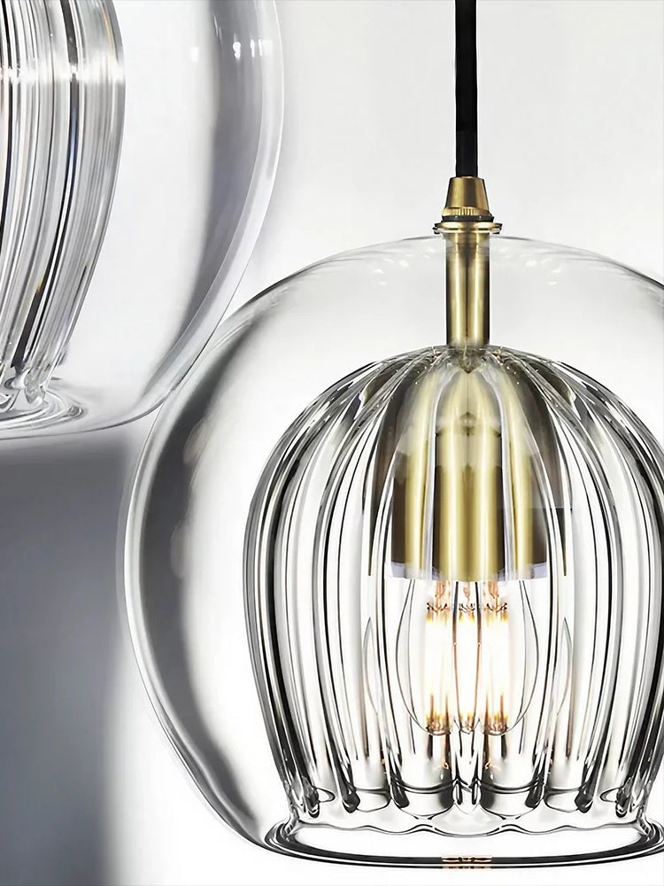 Modern Pleated Glass Pendant Light M39 | Esilora