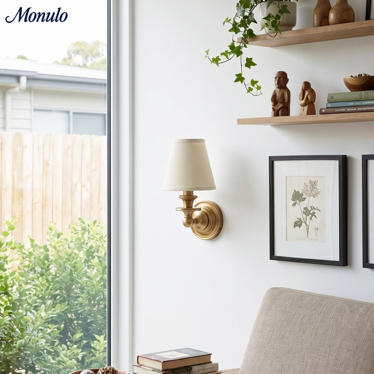 Rowan Drum Shade Wall Sconce – Fabric Sconce Light for Cozy Cottage Lighting | Esilora