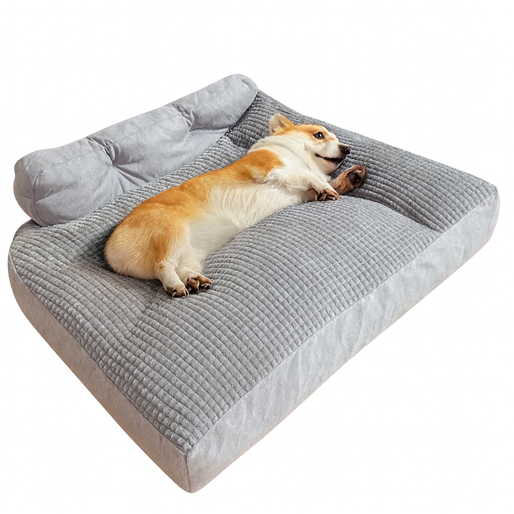 CozyTail Dog Pillow Bed — Cushioned Backrest Support