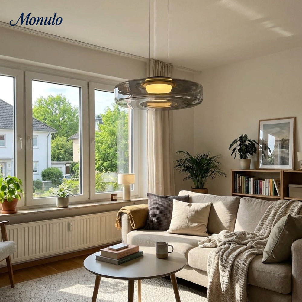 Verdoma Stacked Disc Form Glass Pendant Light Contemporary Nordic Lighting for Kitchens | Esilora