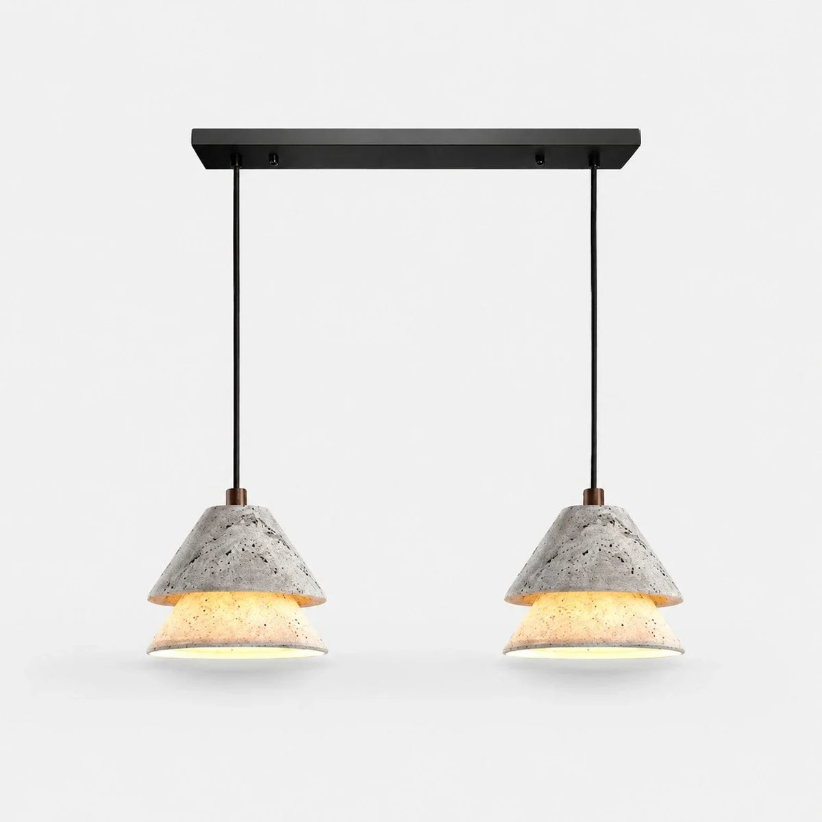 Grey Stone Pendant Light with Paper Diffuser | Esilora