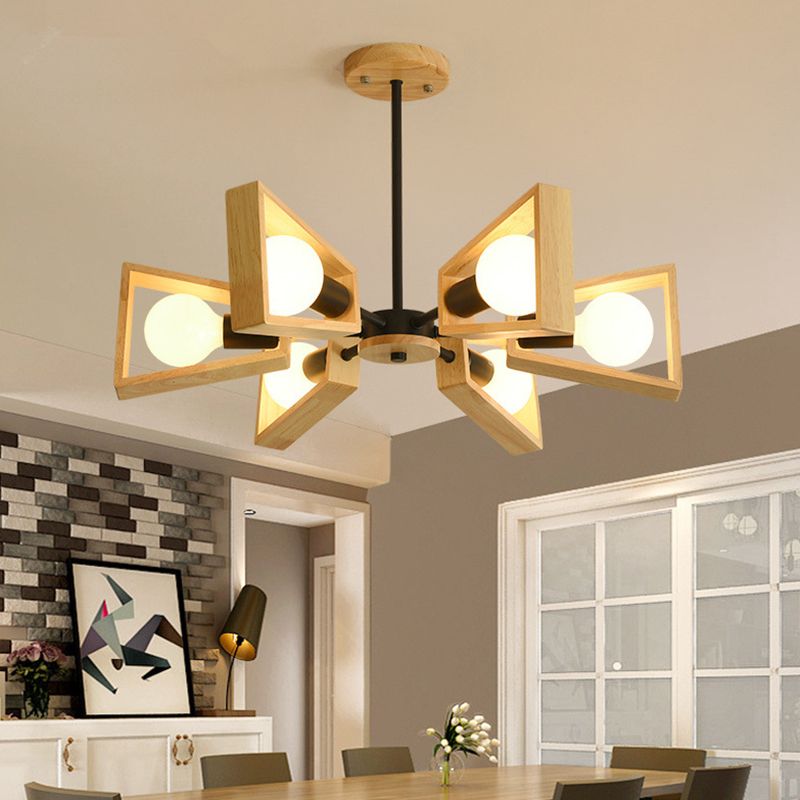 Timber Sputnik Pendant Light Fixture - Esilora