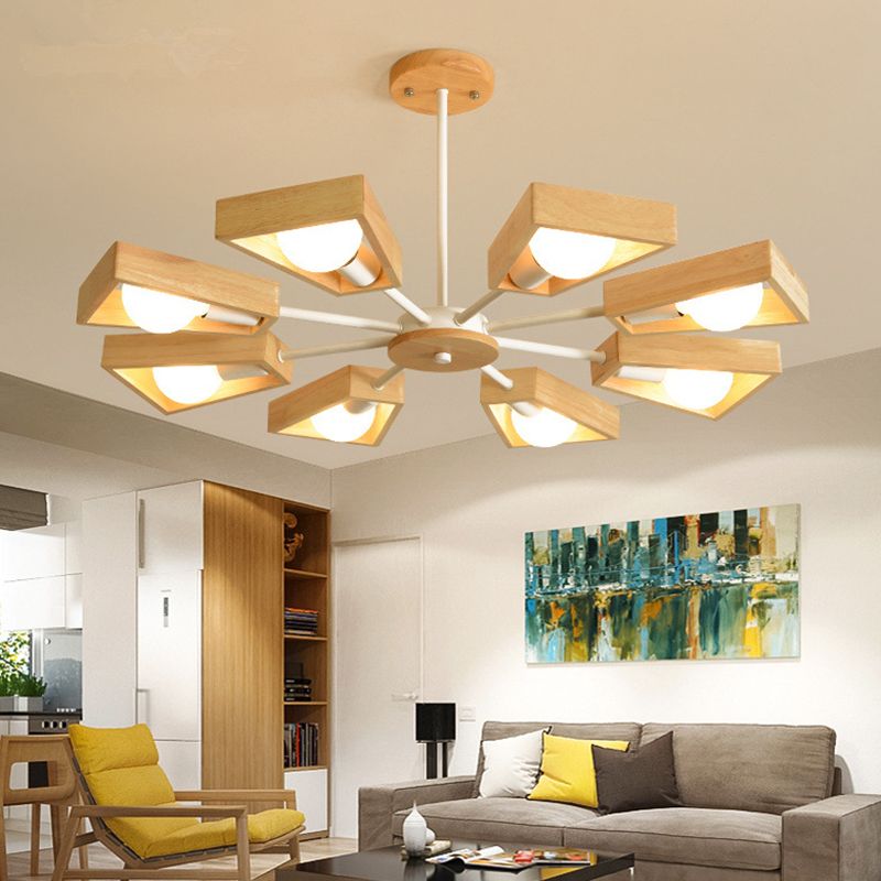 Timber Sputnik Pendant Light Fixture - Esilora