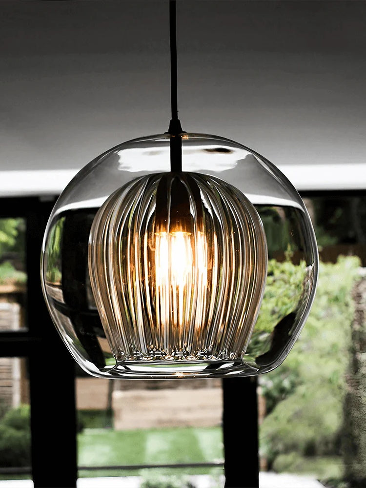 Modern Pleated Glass Pendant Light M39 | Esilora