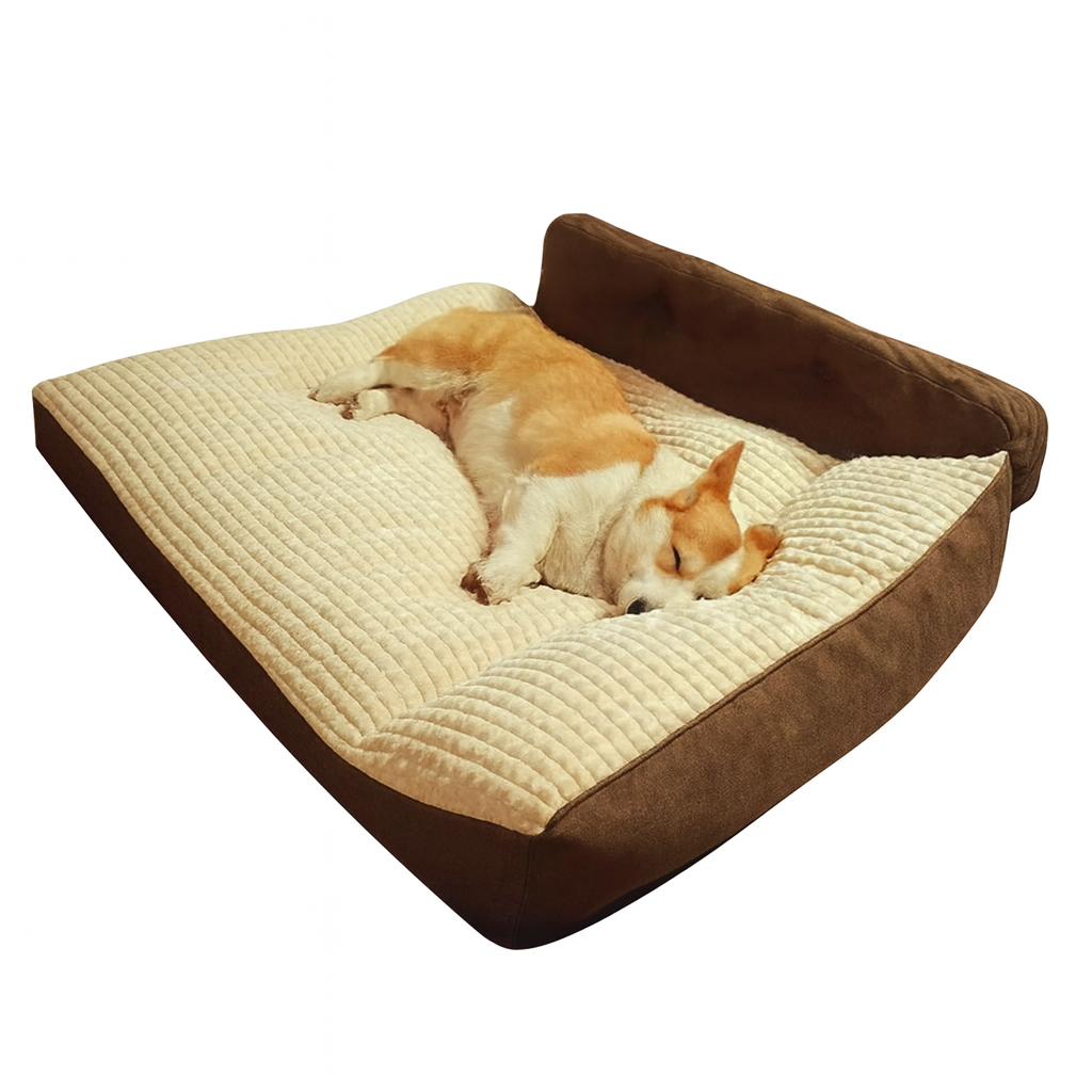 CozyTail Dog Pillow Bed — Cushioned Backrest Support