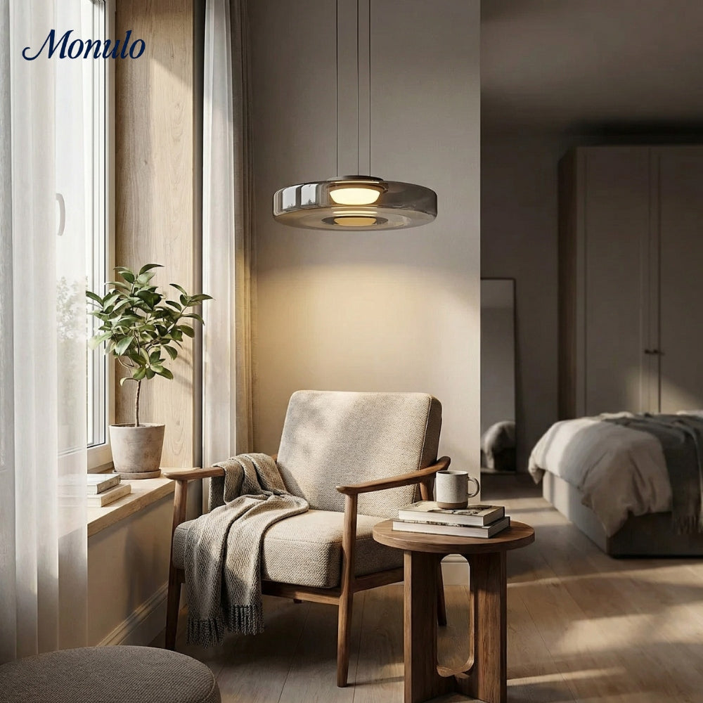 Verdoma Stacked Disc Form Glass Pendant Light Contemporary Nordic Lighting for Kitchens | Esilora