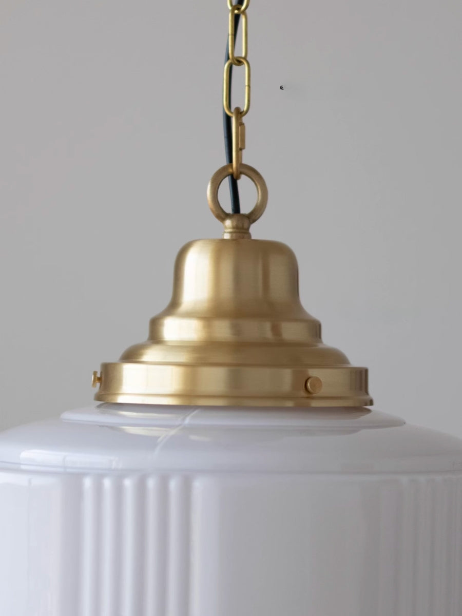 Opalume Glas-Pendelleuchte – Vintage Milchglas-Pendelleuchte im Art-Deco-Stil | Esilora