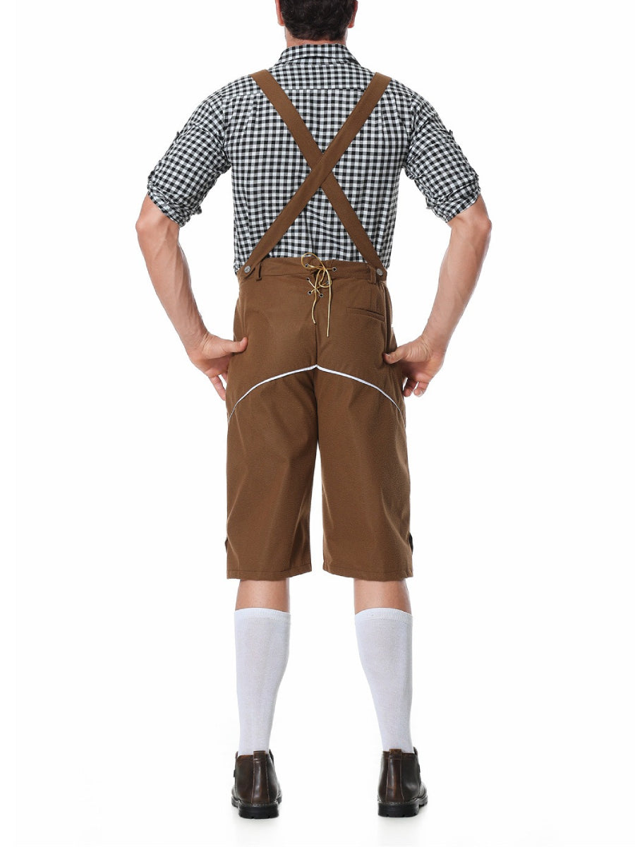 AlpenKraft lederhosen-kostumesæt — ternet skjorte medfølger