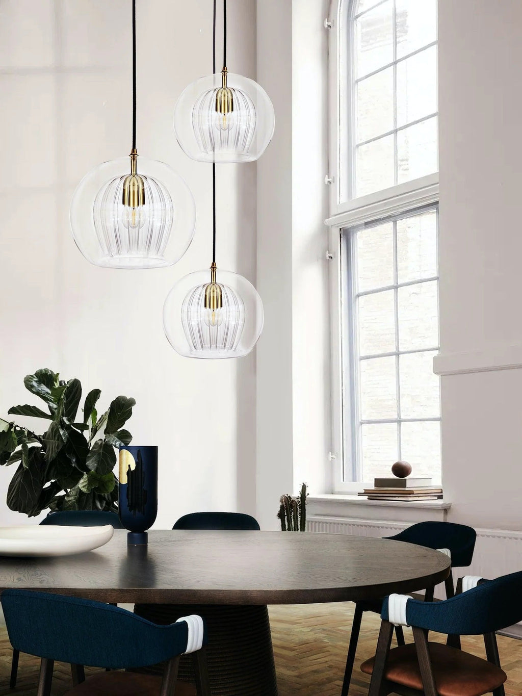 Modern Pleated Glass Pendant Light M39 | Esilora