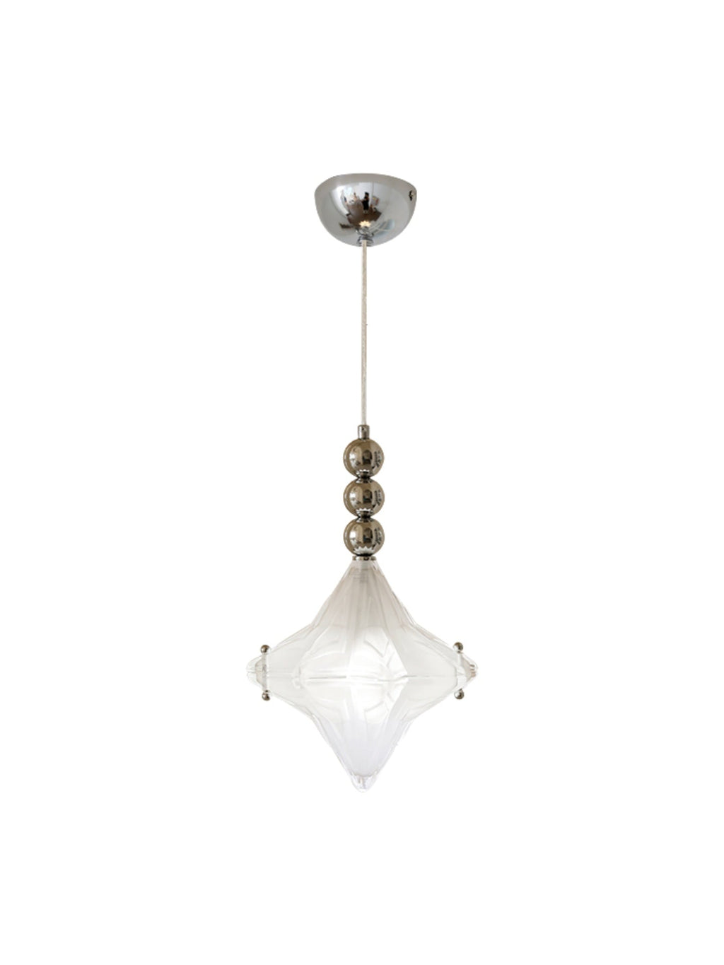Art Deco Star Pendant Light - Frosted Glass Pendant with Geometric Style - Astris Elara | Esilora