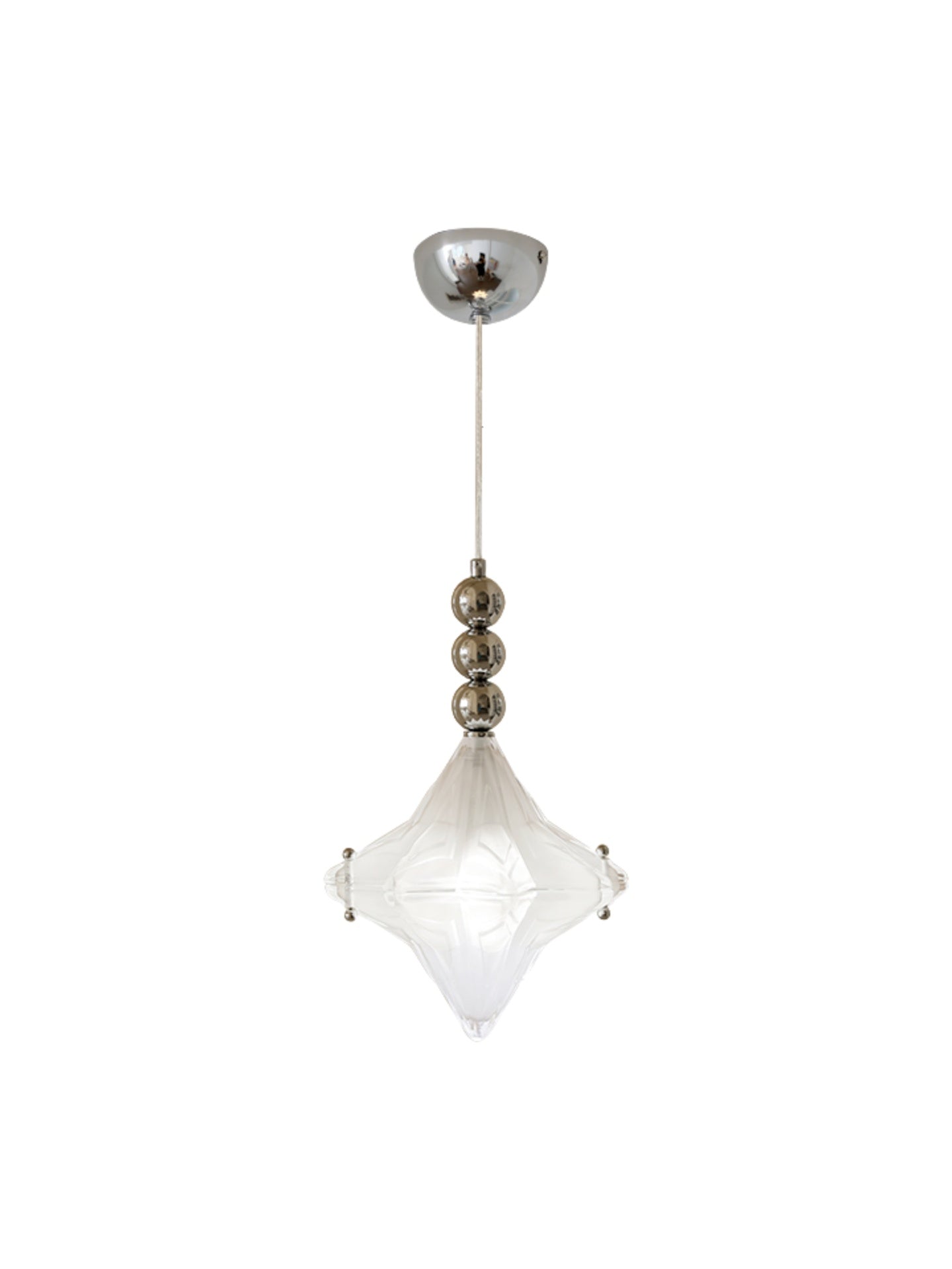 Art Deco Star Pendant Light - Frosted Glass Pendant with Geometric Style - Astris Elara | Esilora