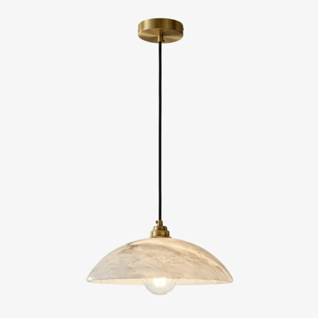 Alariv Elegant  Alabaster Dome Pendant Light - Modern Stone Lighting for Dining or Living | Esilora