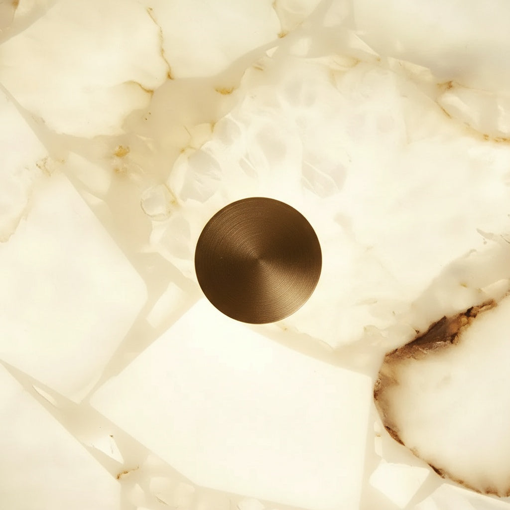 AlbaSphere Modern Round Ultra Thin Ceiling Lamp - Alabaster Contemporary Home Lighting | Esilora