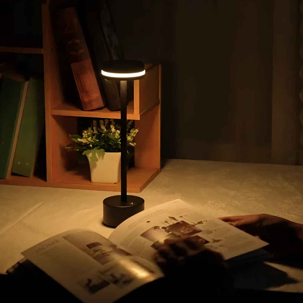 Modern Aluminum LED Table Lamp — Wireless & Dimmable