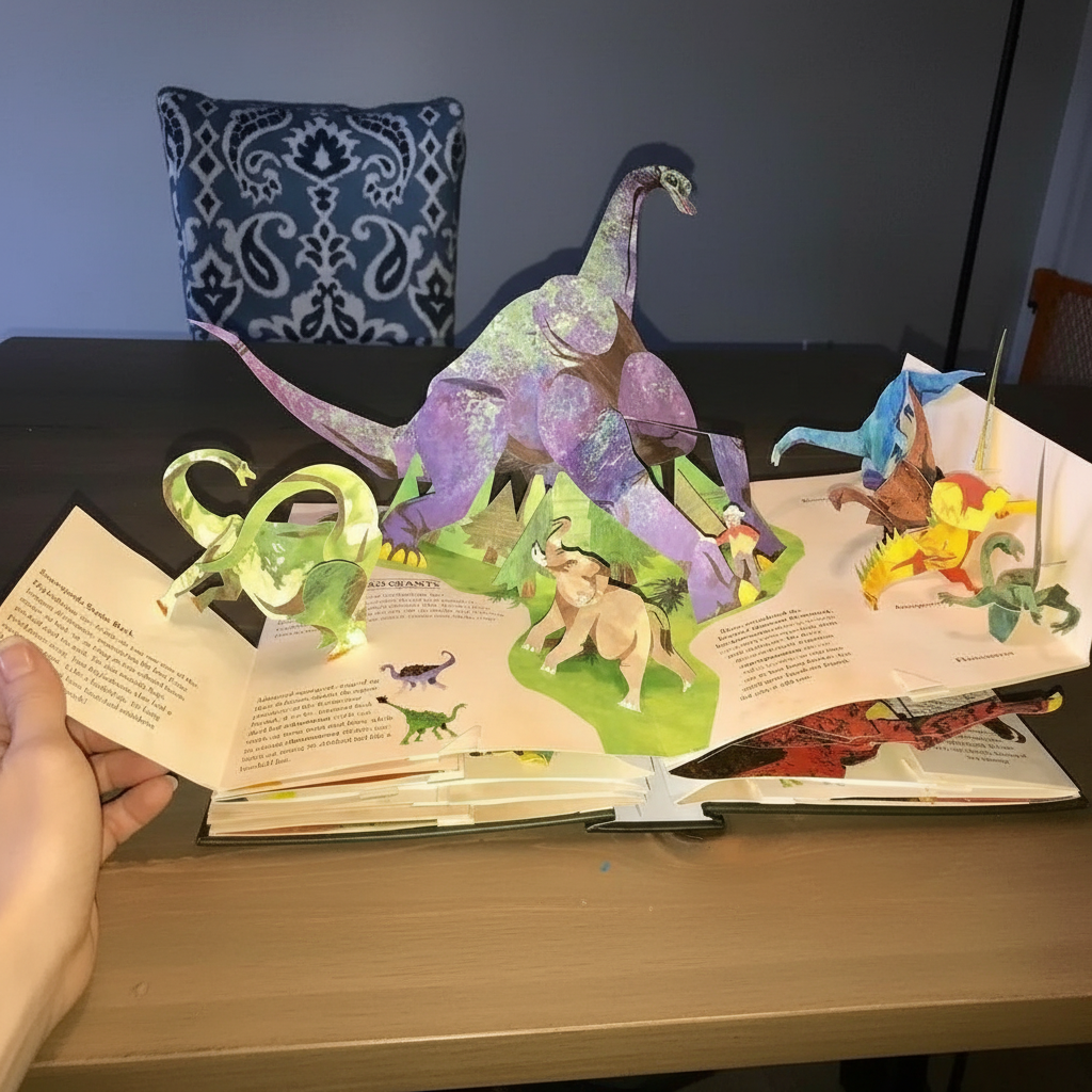 Libro pop-up en 3D sobre dinosaurios para jóvenes lectores y aficionados a los dinosaurios