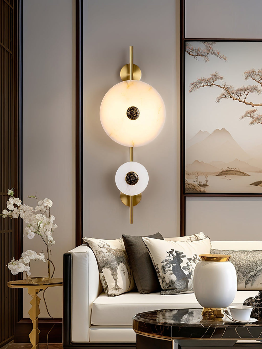 Alabaster Eclipse Wall Light | Esilora