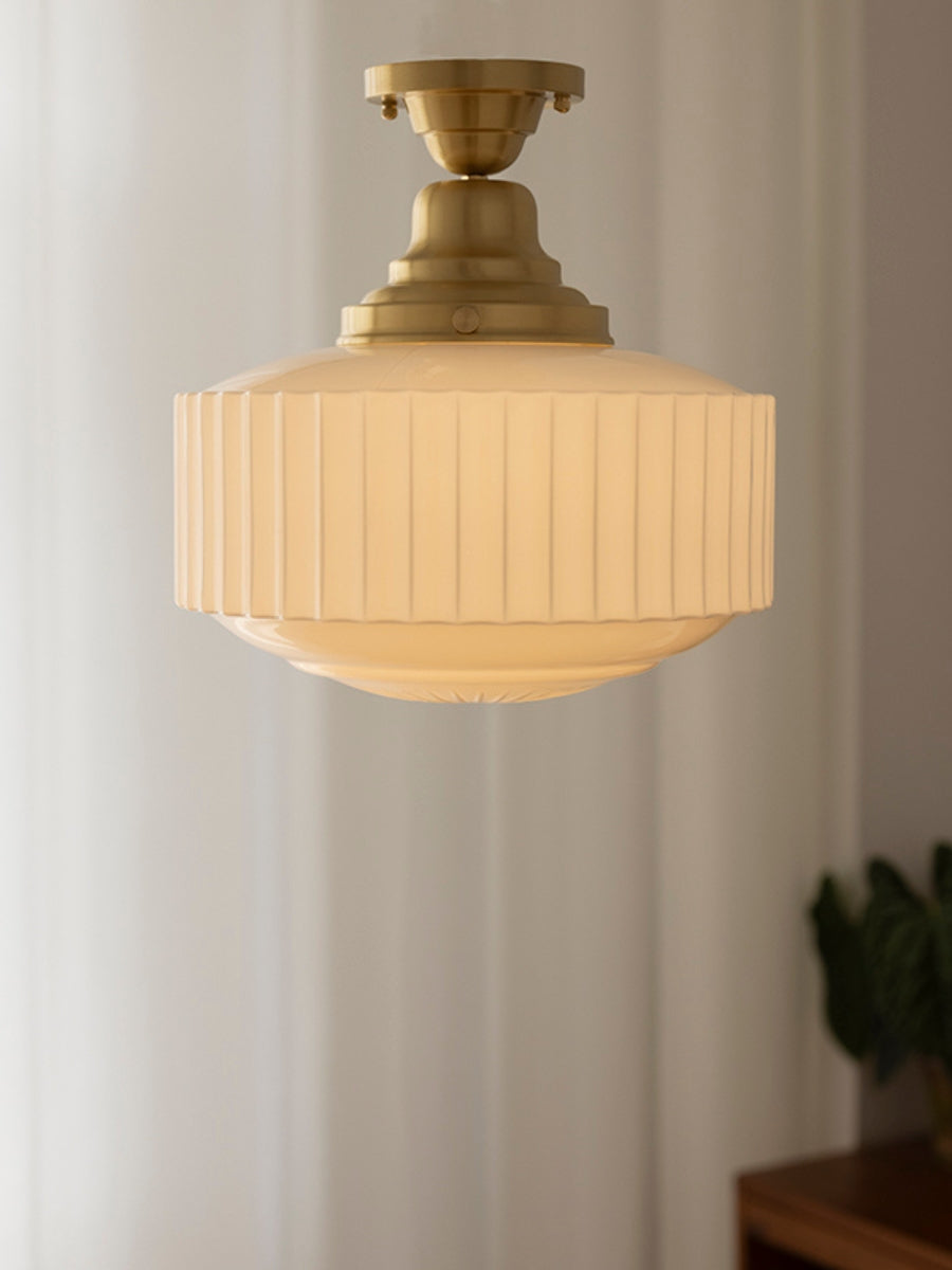Opalume Glass Pendant Light – Vintage Milk Glass Pendant Light with Art Deco Style | Esilora