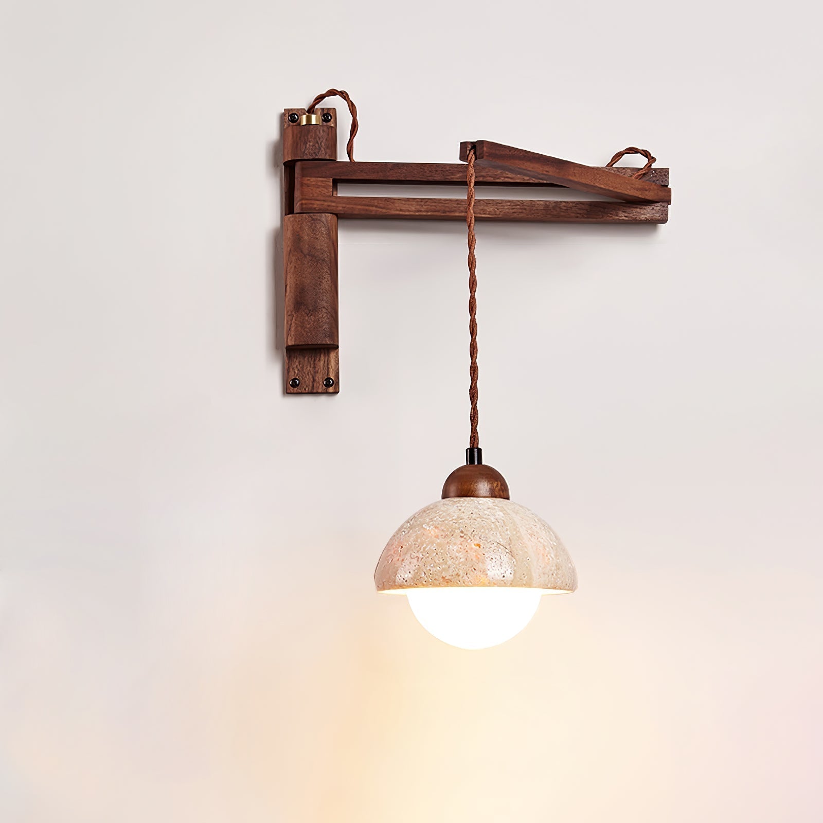 Adjustable Travertine Dome Wall Sconce | Esilora