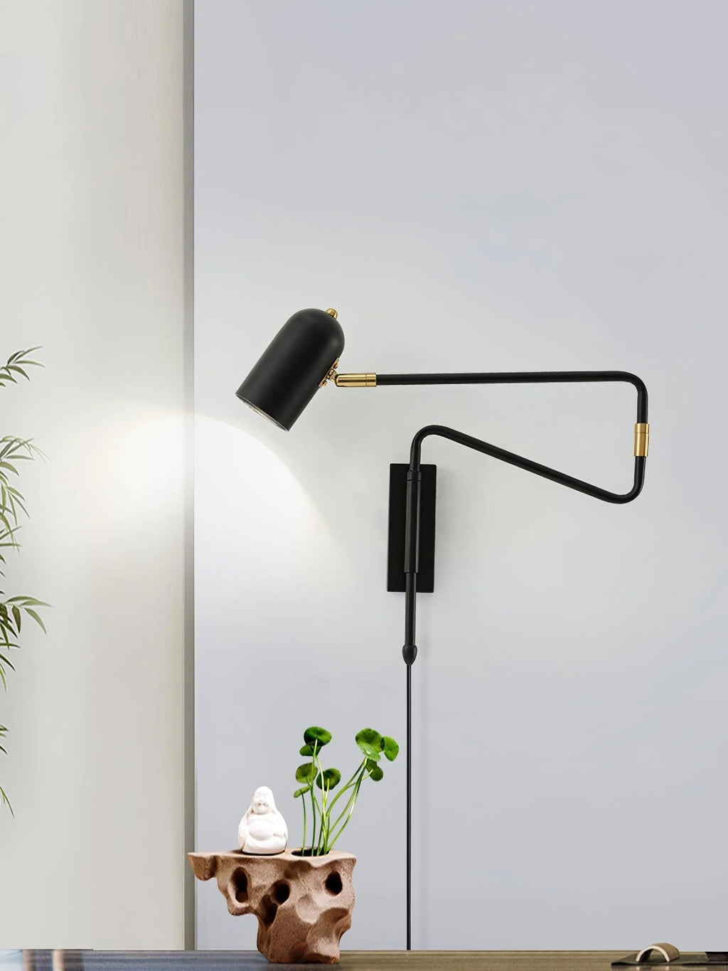 Adjustable Arm Plug In Wall Lamp | Esilora
